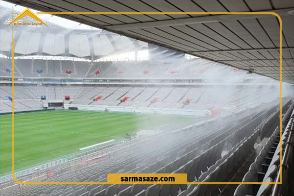 خنک سازی با مه پاش سالن ورزشی